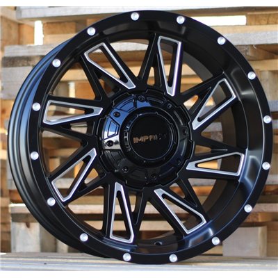 R18x9  10X120/127  ET  M12  78.1  B1544  Black Matt+Polished Lip (BMPL)  For 4X4  (K7)