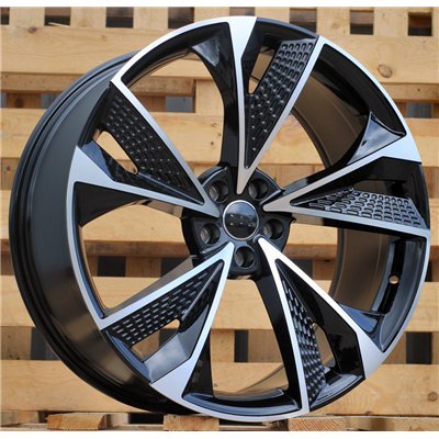 R16x7  5X112  ET  40  66.5  B1566  (FBX008)  Black Polished (MB)  For AUDI  (Z5+P2)  (HYBRID FORGED)