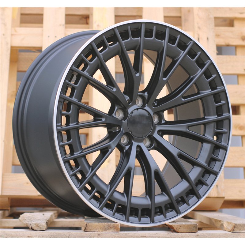 R19x9.5  5X112  ET  43  66.6  3S1384  (H3399F)  Black Matt+Polished Lip (BMPL)  For MERCEDES  (Z3+A)  (HYBRID FORGED Rear+Front)