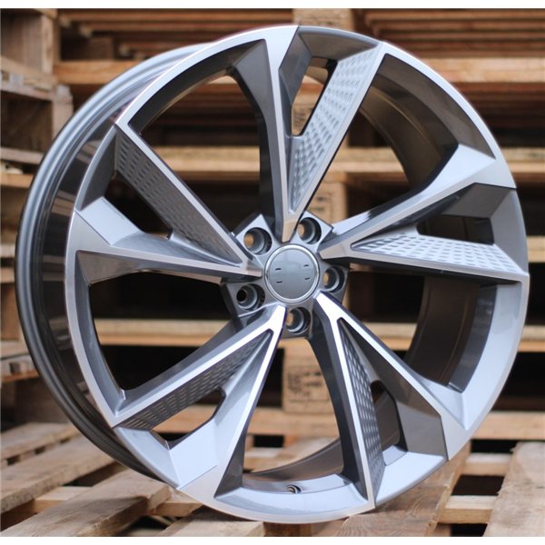 R19x8.5  5X112  ET  30  66.5  B1566  (FBX008)  Grey Polished (MG)  For AUDI  (Z6)  (HYBRID FORGED)