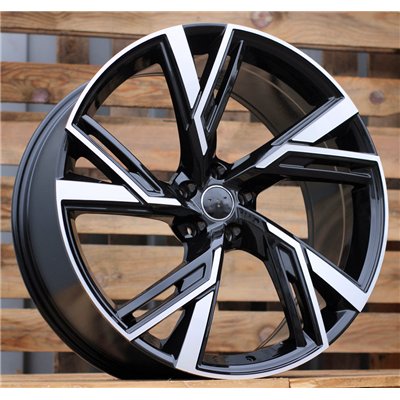 R20x9  5X112  ET  35  66.5  B1571  Black Polished (MB)  For AUDI  (P)