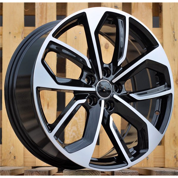 R19x8  5X112  ET  49  57.1  3S5979  Black Polished (MB)  For AUDI  (K4)  (HYBRID FORGED New Model)