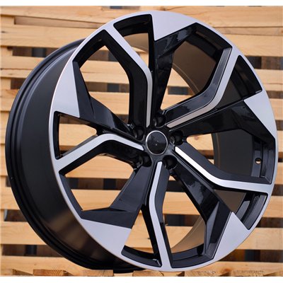 R21x9.5  5X112  ET  25  66.5  B1637  (BK5758)  Black Polished (MB)  For AUDI  (P2)