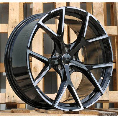 R17x7.5  5X100  ET  42  57.1  3S5997  Black Polished Half Matt (MBHM)  For AUDI  (R)  (HYBRID FORGED)