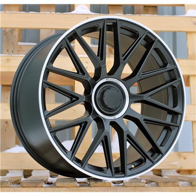 R18x8  5X112  ET  43  66.6  B1766  (IN1118)  Black Half Matt+Polished Lip (BLHMPL)  For MERCEDES  (P2)  (HYBRID FORGED)