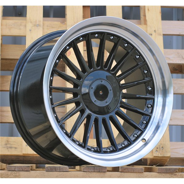 R18x10  5X120  ET  15  74.1  B1803  Black+Polished Lip (BLPL)  For BMW  (Z6)  (ALPINA Style Rear+Front)