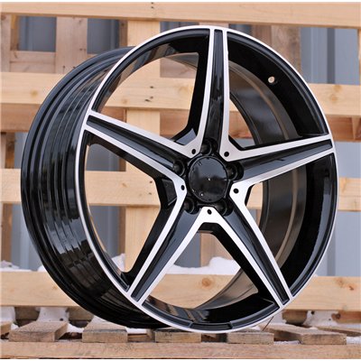 R19x8  5X112  ET  43  66.6  B5052  (FBX163)  Black Polished (MB)  For MERCEDES  (P2)  (HYBRID FORGED)