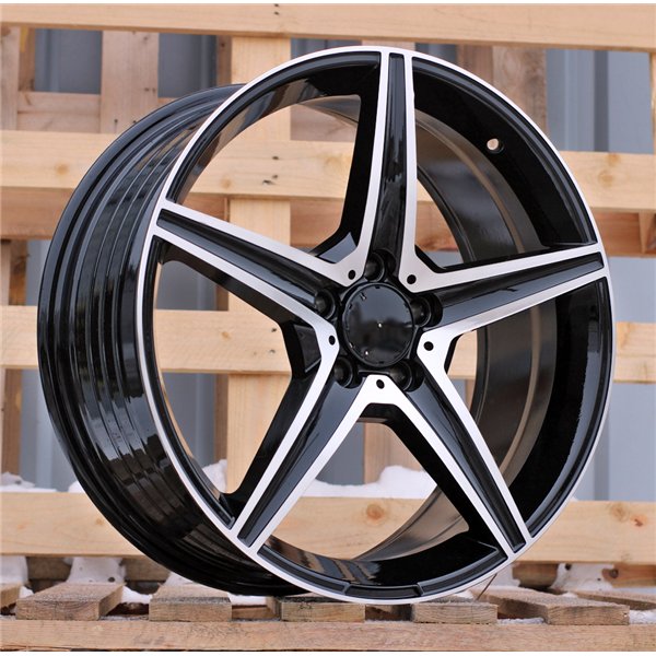 R19x8  5X112  ET  43  66.6  B5052  (FBX163)  Black Polished (MB)  For MERCEDES  (P2)  (HYBRID FORGED)