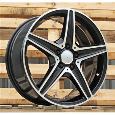 R18x7.5  5X112  ET  44  66.6  B5052  (LU1334)  Black Polished (MB)  For MERCEDES  (P1)