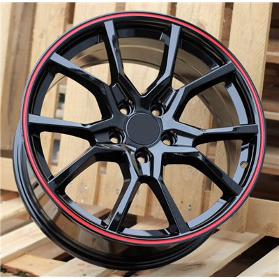 R18x8  5X114.3  ET  45  64.1  B1418  (BK5388)  Black+Red Line (BR)  For HONDA  (P)