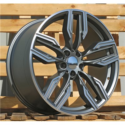 R20x8.5  5X112  ET  25  66.6  B5181  Grey Polished Half Matt (MGHM)  For BMW  (P)  (Rear+Front)