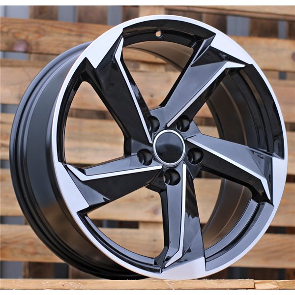 R18x8  5X112  ET  40  66.5  B5185  (IN5293)  Black Polished (MB)  For AUDI  (P1+K8)