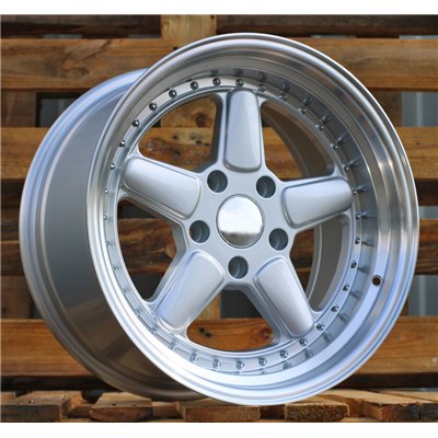 R17x7.5  5X120  ET  30  74.1  7961F  Silver+Polished Lip (SP)  For BMW  (Z5)  (AC Schnitzer Style (Front+Rear))