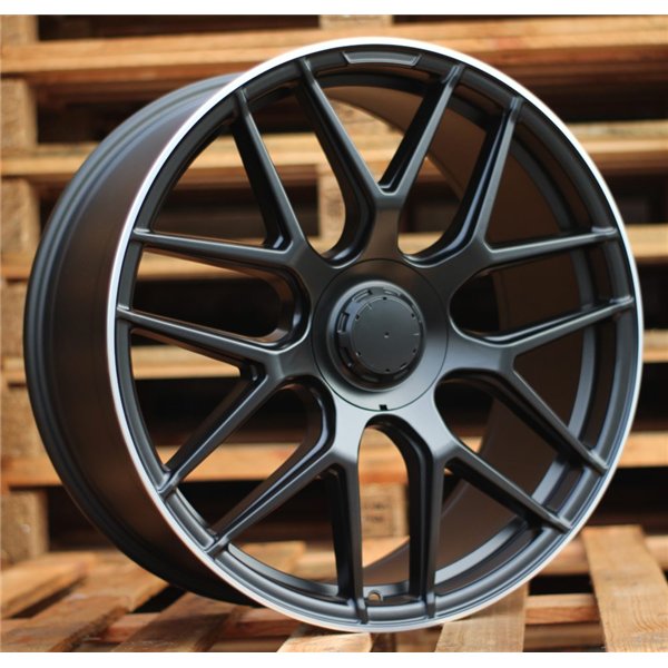 R20x8.5  5X112  ET  36  66.6  B5318  Black Half Matt+Polished Lip (BLHMPL)  For MERCEDES  (K4)  (REAR+FRONT)