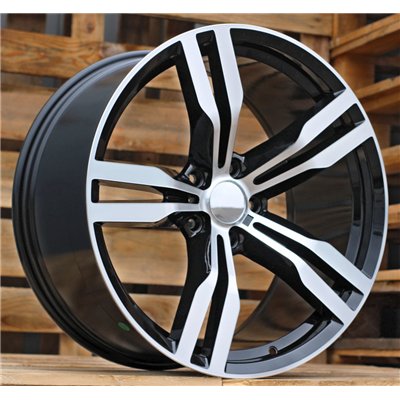 R20x8.5  5X112  ET  25  66.6  B5327  Black Polished (MB)  For BMW  (K4+P)  (Rear+Front)