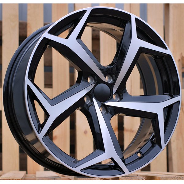 R16x6.5  5X100  ET  40  57.1  B5340  Black Polished+Powder Coating (MBPC)  For VOLKSWAGEN  (L4)