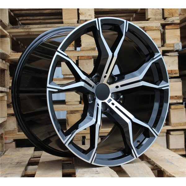 R20x10.5  5X112  ET  40  66.6  B5498  Black Polished+Powder Coating (MBPC)  For BMW  (P)  (Rear+Front)