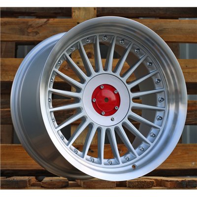 R17x8  5X120  ET  20  74.1  7307F  Silver+Polished Lip (SP)  For BMW  (P1+P+Z6)  (ALPINA Style (Front+Rear))