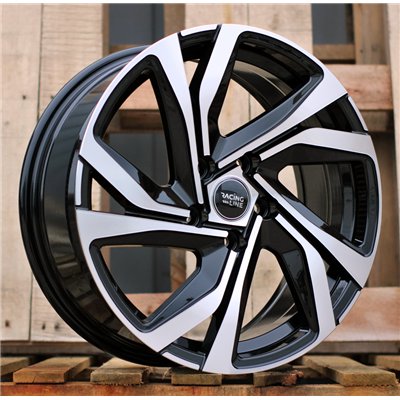 R15x6  5X100  ET  45  57.1  B5762  Black Polished (MB)  For RACINGLINE  (R+K4)