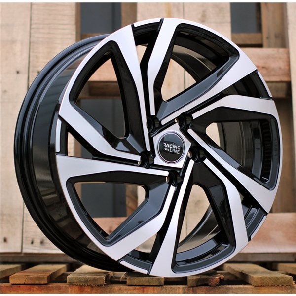 R15x6  5X100  ET  45  57.1  B5762  Black Polished (MB)  For RACINGLINE  (R+K4)