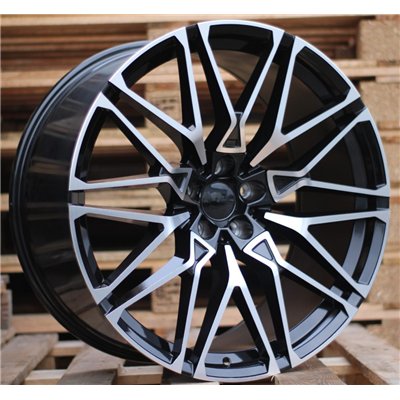 R21x11  5X112  ET  37  66.6  B5771  (B16/HE5063)  Black Polished (MB)  For BMW  (P1)  (Rear+Front)