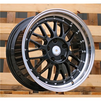 R18x9  5X120  ET  35  72.6  A1025  Black+Polished Lip (BLPL)  For RACINGLINE  (P)  (BBS Style Rear+Front)