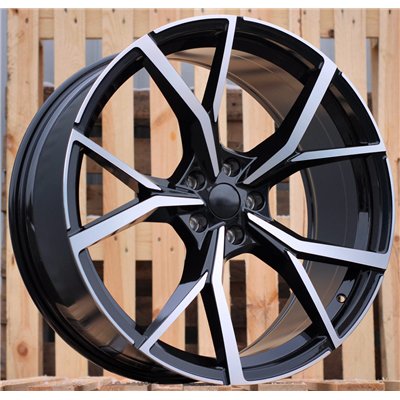 R18x7.5  5X112  ET  51  57.1  B5801  (FBX256)  Black Polished (MB)  For VOLKSWAGEN  (K8)  (HYBRID FORGED)