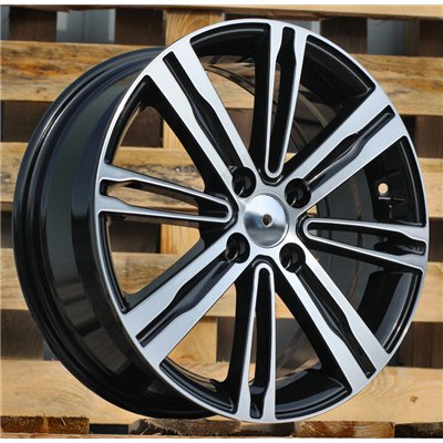 R15x6  4X100  ET  48  54.1  B5834  Black Polished (MB)  For KIA  (D1+P)