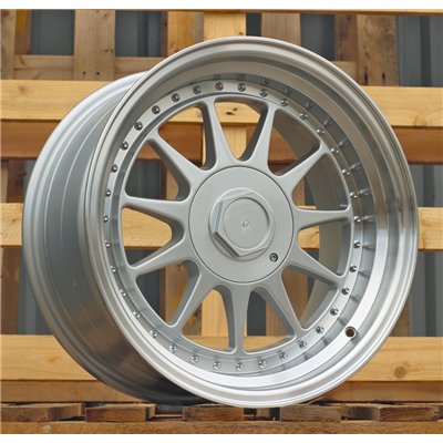 R17x8.5  4X100  ET  20  57.1  7962F  Silver+Polished Lip (SP)  For RACINGLINE  (Z3+P2)  (HARTGE Style)