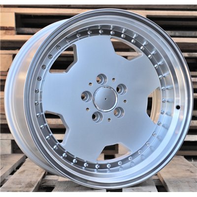 R17x9.5  5X112  ET  25  66.6  B5852  (BY1781)  Silver+Polished Lip (SP)  For MERCEDES  (Z1+Z2)  (MONOBLOCK Style)