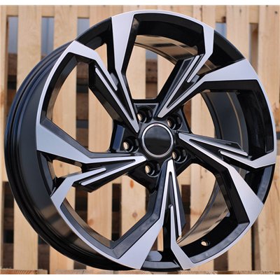 R19x8  5X112  ET  35  66.5  B5893  (IN5534)  Black Polished (MB)  For AUDI  (P2+K7)