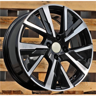 R15x6.5  4X108  ET  32  65.1  B5906  (LU2386)  Black Polished (MB)  For PEUGEOT  (Z6)  (Carved Spokes)