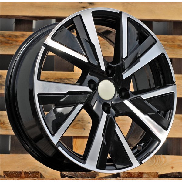 R15x6.5  4X108  ET  32  65.1  B5906  (LU2386)  Black Polished (MB)  For PEUGEOT  (Z6)  (Carved Spokes)