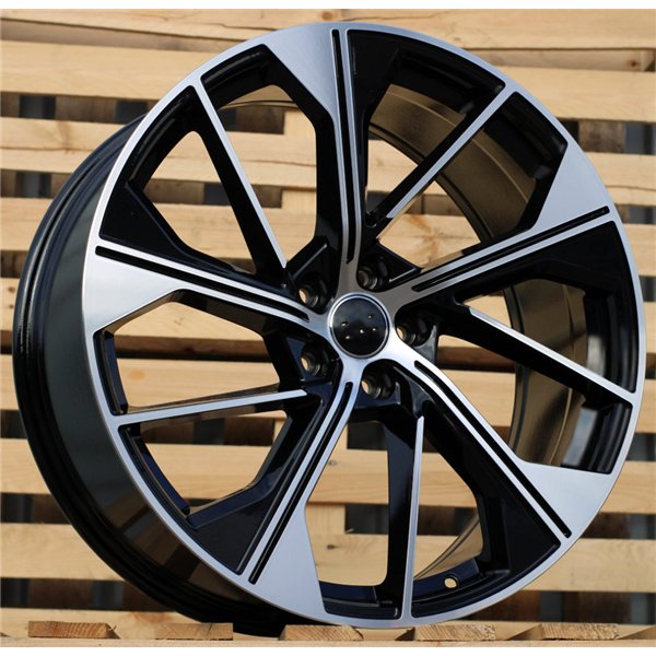 R18x8  5X112  ET  39  66.5  B5907  (IN5006)  Black Polished (MB)  For AUDI  (P2+Z6)