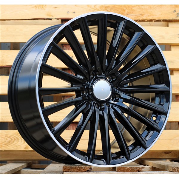 R19x9  5X112  ET  45  66.6  B5909  Black+Polished Lip (BLPL)  For MERCEDES  (K4+P+Z7)  ())