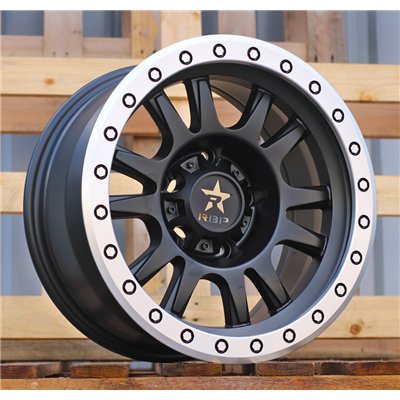 R16x8  5X139.7  ET  M12  110.5  B5944  Black Half Matt+Polished Lip (BLHMPL)  For 4X4  (L2)