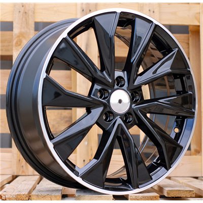 R17x7  5X112  ET  40  57.1  B5970  Black+Polished Lip (BLPL)  For SKODA  (R)