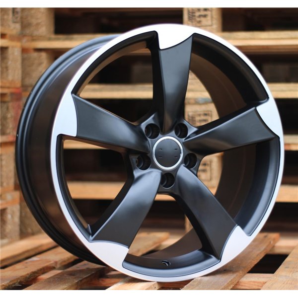 R18x8.5  5X112  ET  45  66.5  BK217  (BY939)  Black Polished Half Matt (MBHM)  For AUDI  (P+P1+K7)