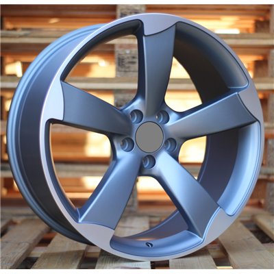 R16x7.5  5X112  ET  45  66.5  BK217  Grey Polished Half Matt (MGHM)  For AUDI  (L3)
