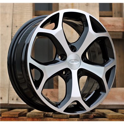 R16x6.5  5X108  ET  50  63.4  BK386  Black Polished (MB)  For FORD  (K2+L2)
