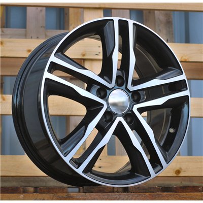 R17x7.5  5X114.3  ET  42  66.1  BK424  Black Polished (MB)  For RACINGLINE  (K2)  ((max 1250kg) OPEL Vivaro Renault Trafic)