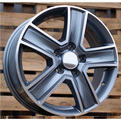 R16x6.5  5X114.3  ET  50  66.1  BK473  Grey Polished (MG)  For RENAULT  (L1+P2+R+L6)  (Trafic/OPEL Vivaro (max 1250kg))
