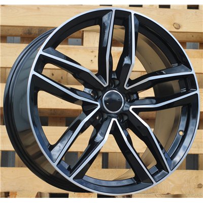 R19x8.5  5X112  ET  32  66.5  BK690  (BY1126)  Black Polished (MB)  For AUDI  (P)