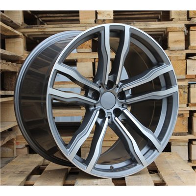 R21x10.5  5X120  ET  45  74.1  BY588  (DLJ588)  Grey Polished+Powder Coating (MGPC)  For BMW  (P1)  ())