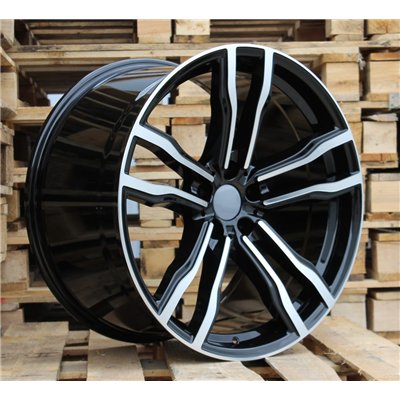 R20x11  5X120  ET  37  74.1  BY588  (DLJ588)  Black Polished (MB)  For BMW  (P+Z1)  (Rear+Front)