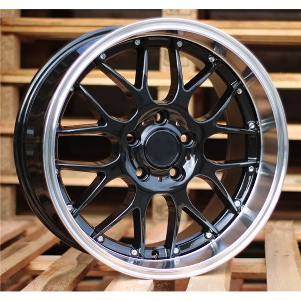 R17x7.5  5X120  ET  35  72.6  BY773  Black+Polished Lip (BLPL)  For BMW  (P+P2+Z2+Z3)  (Style BBS)