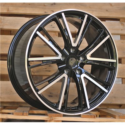 R21x11  5X130  ET  65  71.6  CQRGW1058  (FB0618J)  Black Polished (MB)  For PORSCHE  (K7)  (FORGED (Rear+Front))