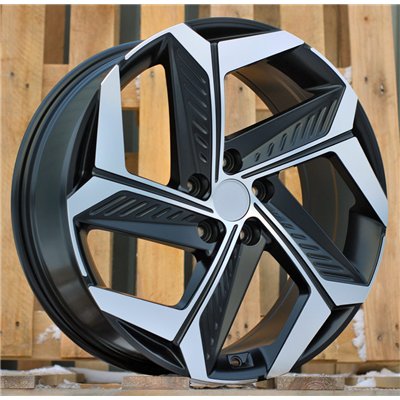 R18x7.5  5X114.3  ET  51  67.1  D1926  (BK1224)  Black Polished Half Matt (MBHM)  For HYUNDAI  (P)  (NEW MODEL)