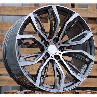 R21x10.5  5X120  ET  45  74.1  A5040  (BK510)  Grey Polished (MG)  For BMW  (K4)  (Rear+Front)