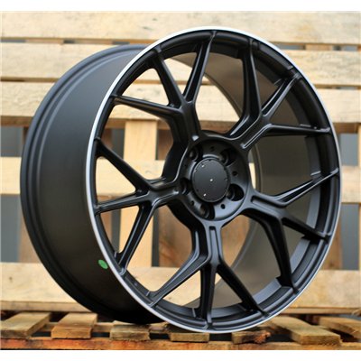 R19x9.5  5X112  ET  43  66.5  FBX120  (F9717)  Black Matt+Polished Lip (BMPL)  For MERCEDES  (K3)  (Rear+Front)